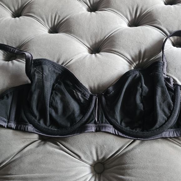 Underwire Balconette Mesh Bra Black Sz 36DD 36 DD - Picture 4 of 5